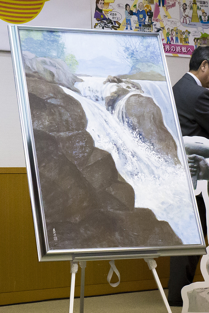 日本画『意宇川切通し』